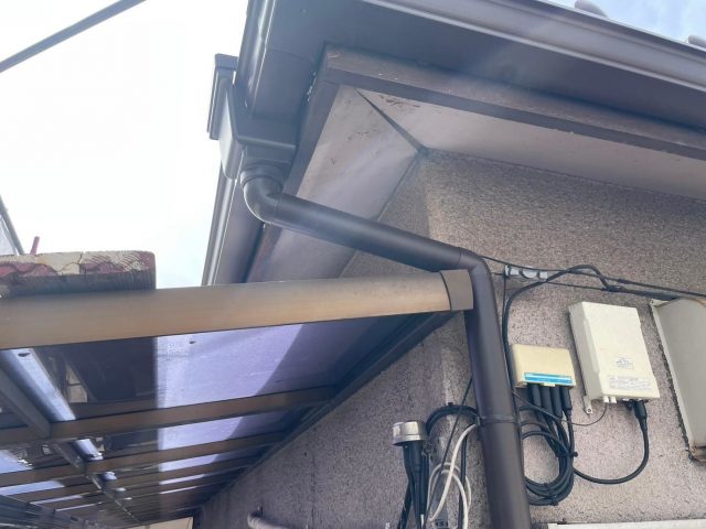 高砂市で交換が完了した軒樋・竪樋